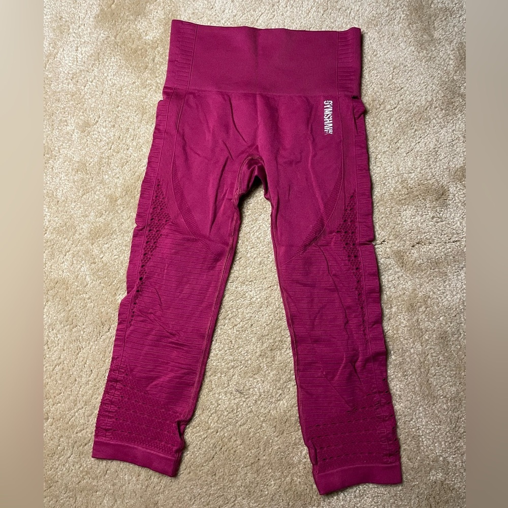 Gymshark Red 3/4 Length Leggings